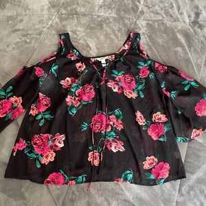 Arizona Floral Cold Shoulder Blouse